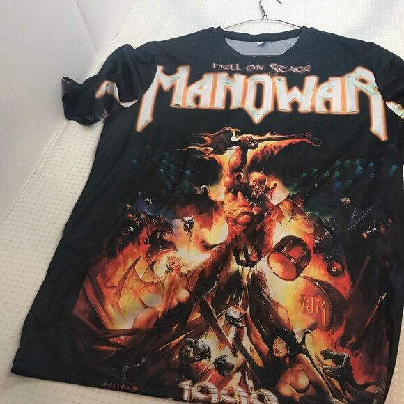 MANOWAR "HELL ON STAGE" SHIRT SIZE XL NEW - Picture 1 of 6